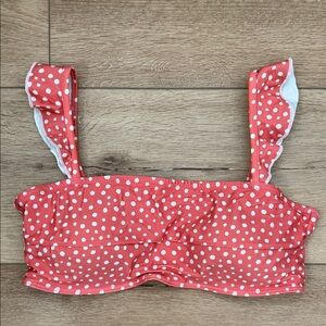 Summersalt Ruffle Oasis Bikini Top in Coral Dot